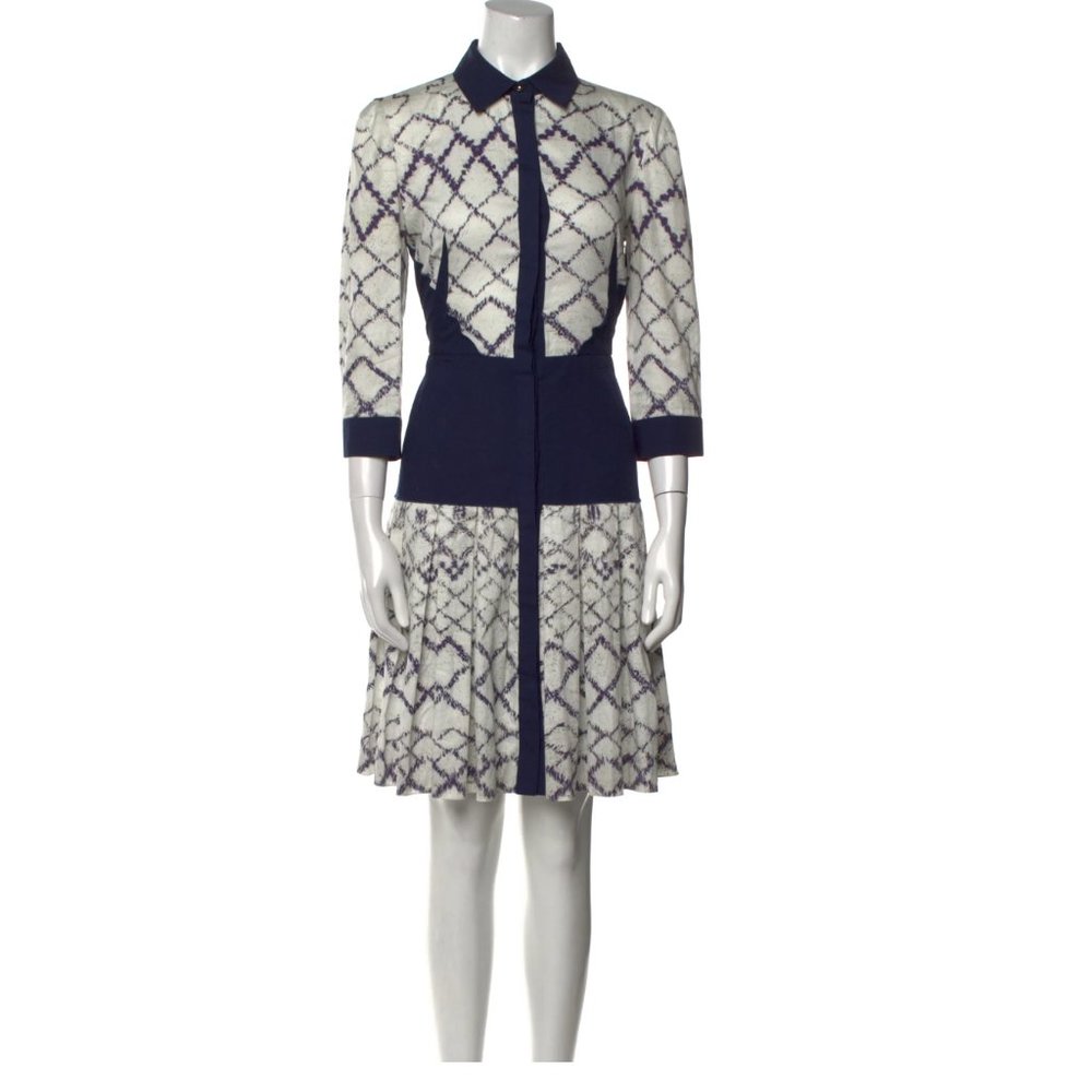 Prabal Gurung (original) Vintage Inspired 100% Cotton Colorblock Collared Dress